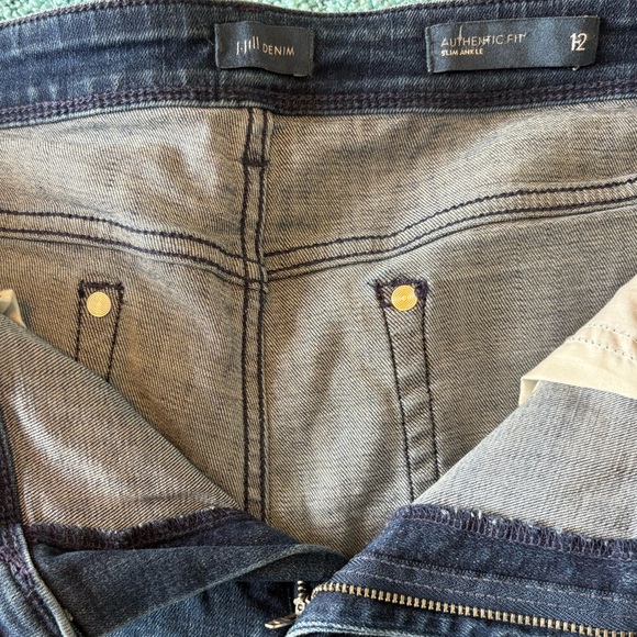 J. Jill Authentic Fit Slim Ankle Jeans Size 12 Dark Wash Stretch Denim - Picture 5 of 7
